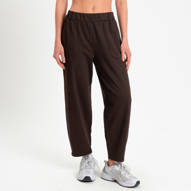 Zeroassoluto-Pantalone mom fit felpa light - moro