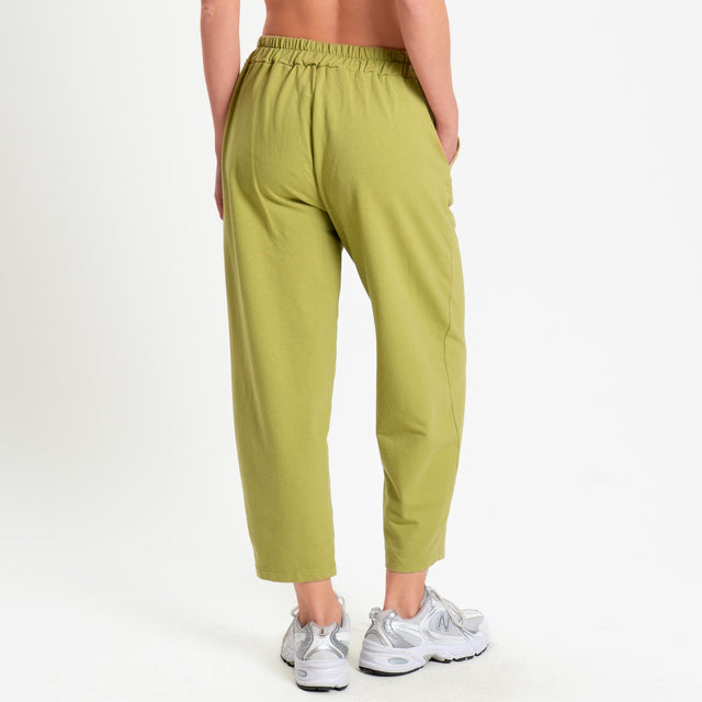Zeroassoluto-Pantalone mom fit felpa light - pistacchio