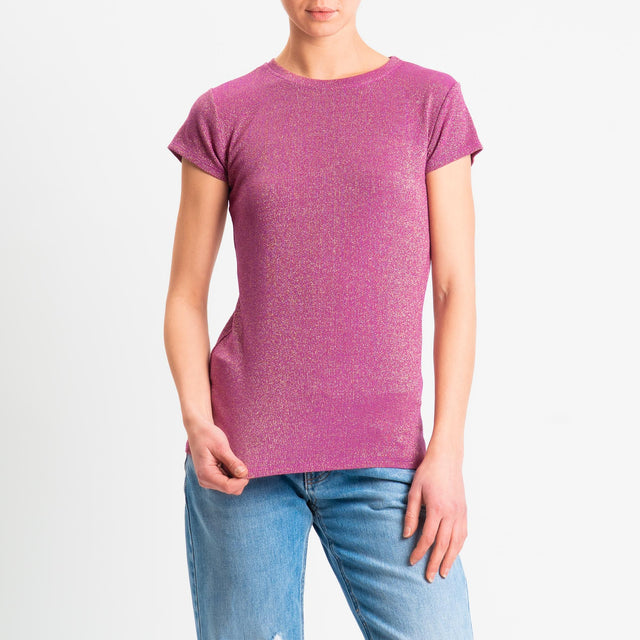 Zeroassoluto-T-shirt lurex a costine - ametista