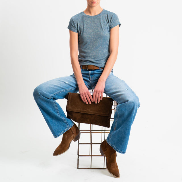 Zeroassoluto-T-shirt lurex a costine - avio