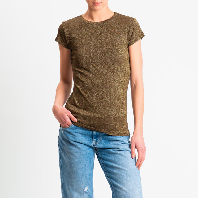 Zeroassoluto-T-shirt lurex a costine - moro