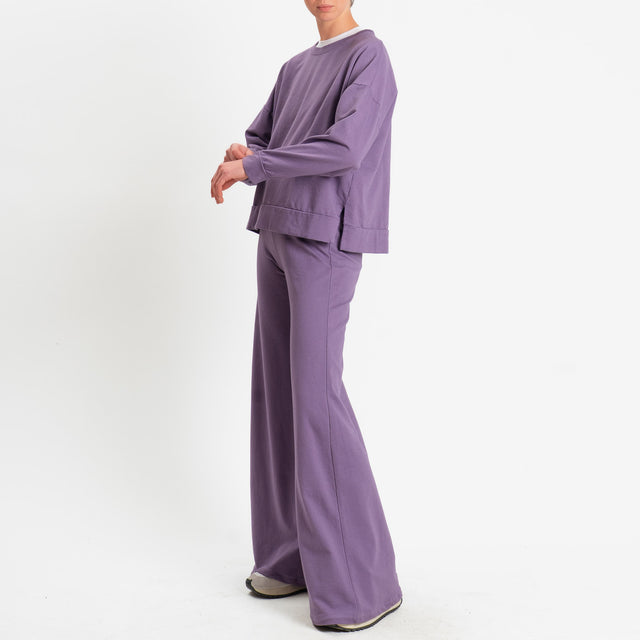 Zeroassoluto-Pantalone bootcut fit felpa light - lavanda