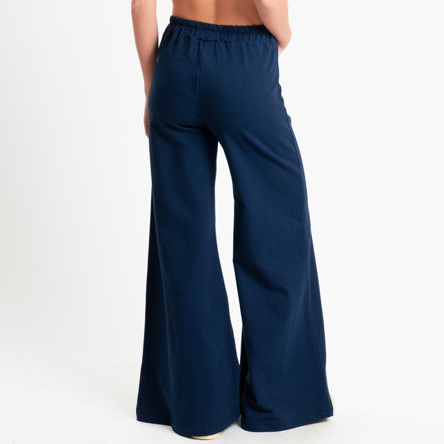 Zeroassoluto-Pantalone bootcut fit felpa light - Blu