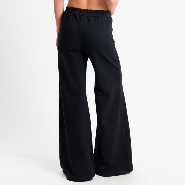 Zeroassoluto-Pantalone bootcut fit felpa light - nero