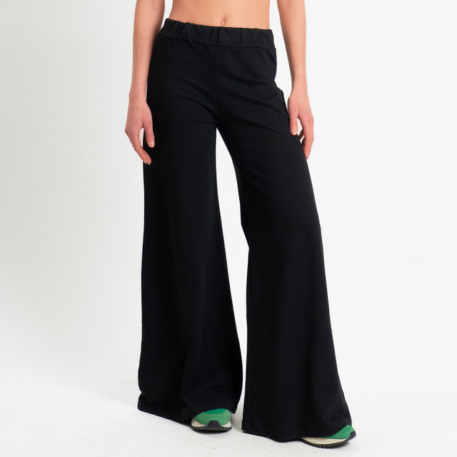 Zeroassoluto-Pantalone bootcut fit felpa light - nero