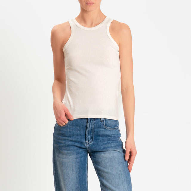 Zeroassoluto-Top vogatore cotone elasticizzato - burro