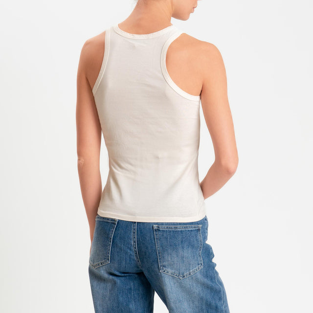 Zeroassoluto-Top vogatore cotone elasticizzato - burro