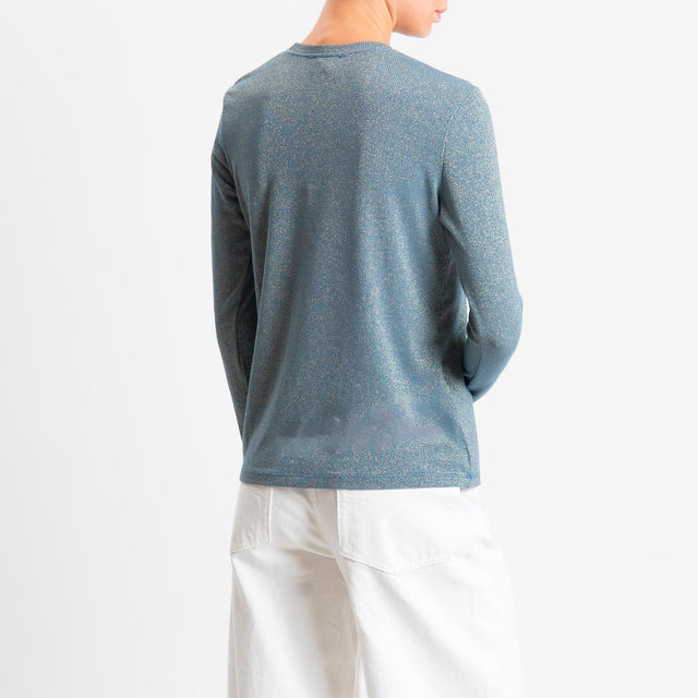 Zeroassoluto-T-shirt girocollo con lurex - avio