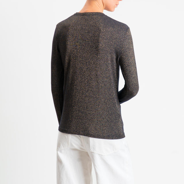 Zeroassoluto-T-shirt girocollo con lurex - blu