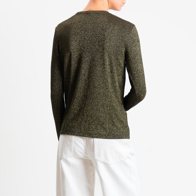 Zeroassoluto-T-shirt girocollo con lurex - nero