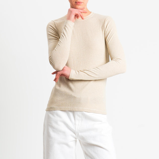 Zeroassoluto-T-shirt girocollo con lurex - oro