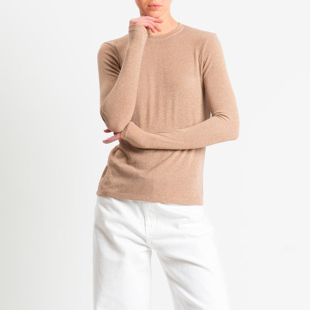 Zeroassoluto-T-shirt girocollo con lurex - rosa