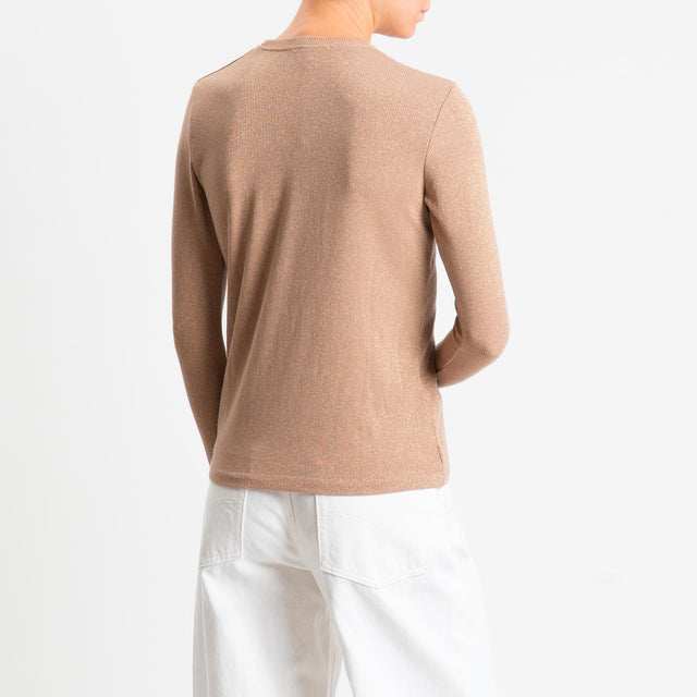 Zeroassoluto-T-shirt girocollo con lurex - rosa