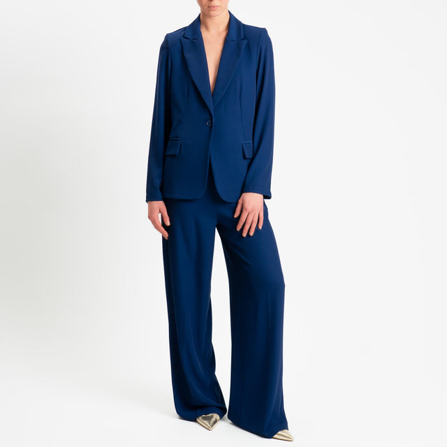 Zeroassoluto-Completo giacca + pantalone tessuto fluido - indaco