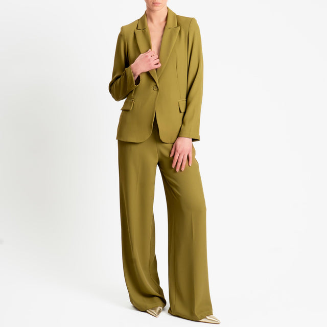 Zeroassoluto-Pantalone BELLE tessuto fluido - olive