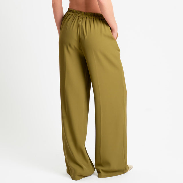 Zeroassoluto-Pantalone BELLE tessuto fluido - olive