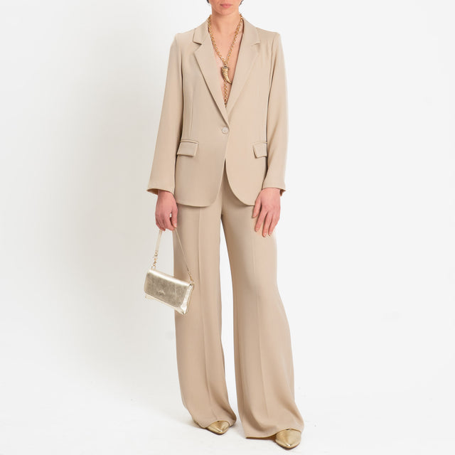 Zeroassoluto-Pantalone BENNY tessuto fluido crêpe - sand