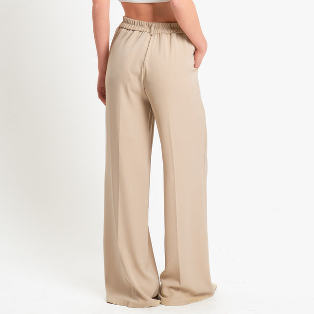Zeroassoluto-Pantalone BENNY tessuto fluido crêpe - sand