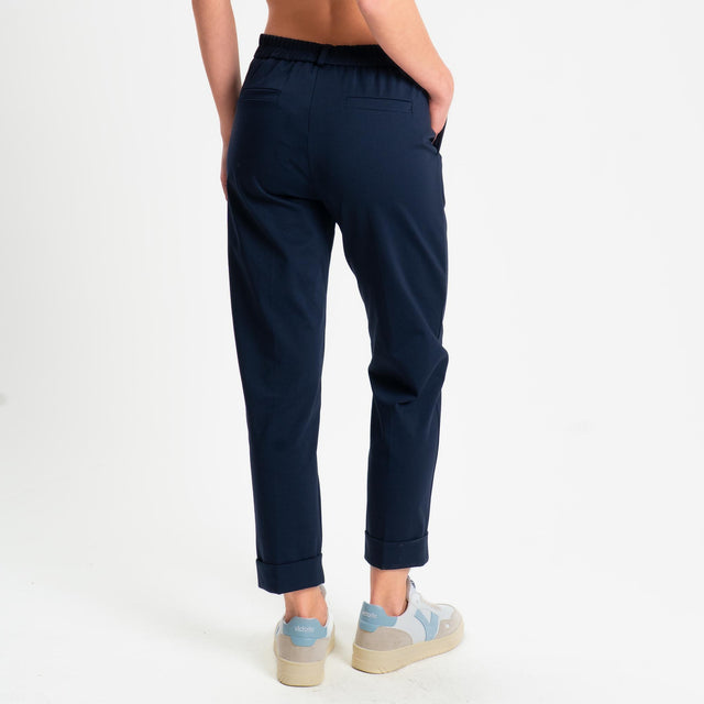 Zeroassoluto-Pantalone BETTY punto milano elastico - blu