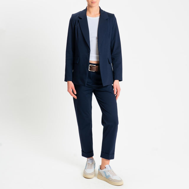 Zeroassoluto-Pantalone BETTY punto milano elastico - blu