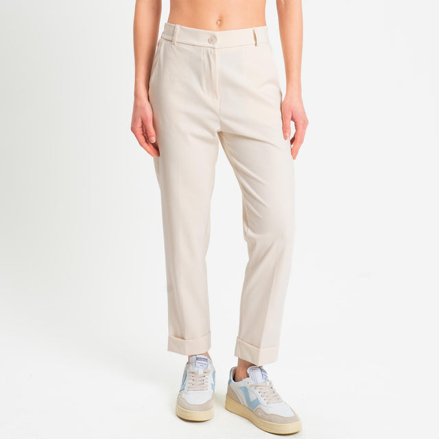 Zeroassoluto-Pantalone BETTY punto milano elastico - burro