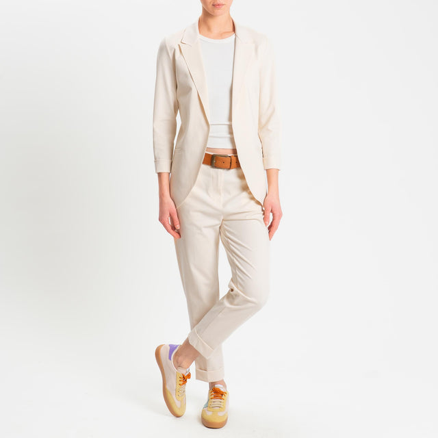 Zeroassoluto-Pantalone BETTY punto milano elastico - burro