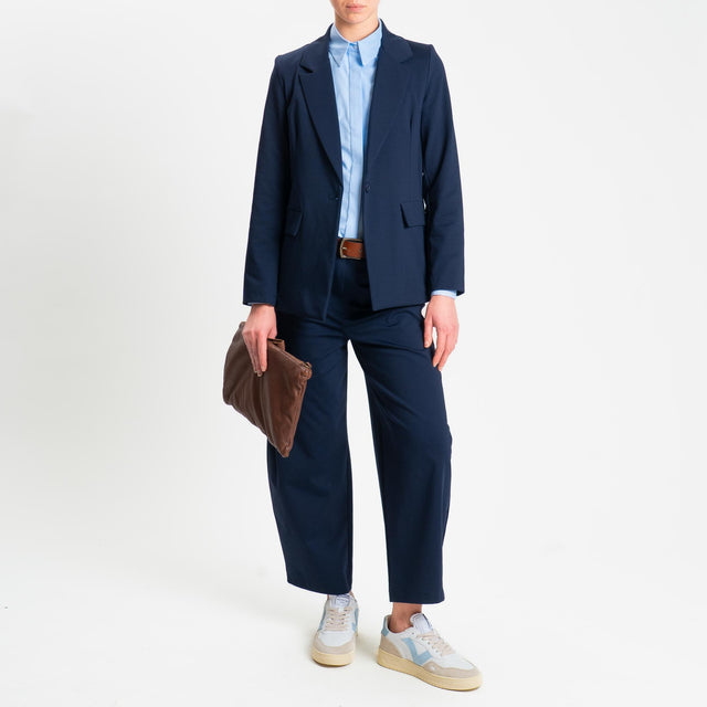 Zeroassoluto-Pantalone BONNY barrel punto milano - blu