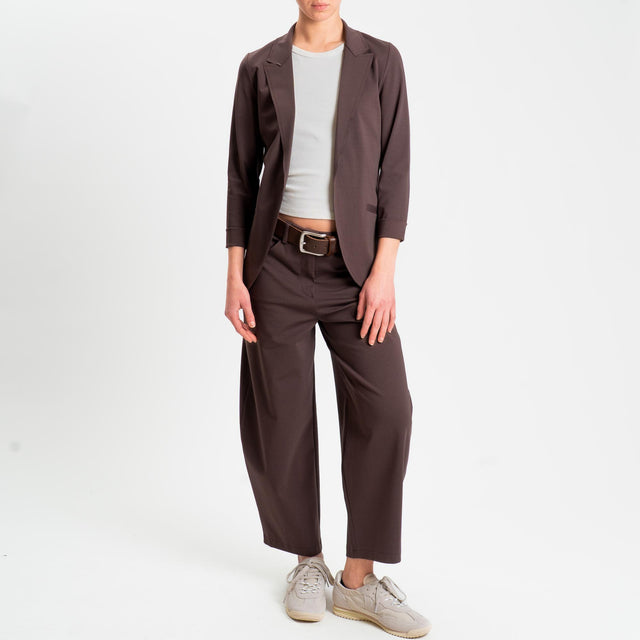 Zeroassoluto-Pantalone BONNY barrel punto milano - choco
