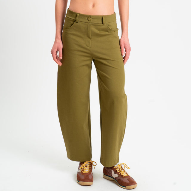 Zeroassoluto-Pantalone BONNY barrel punto milano - olio