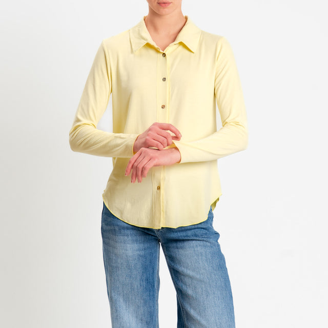 Zeroassoluto-Camicia CARLY in jersey di viscosa elasticizzata - yellow