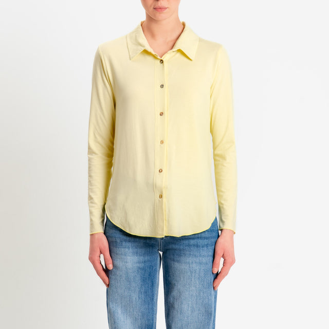 Zeroassoluto-Camicia CARLY in jersey di viscosa elasticizzata - yellow