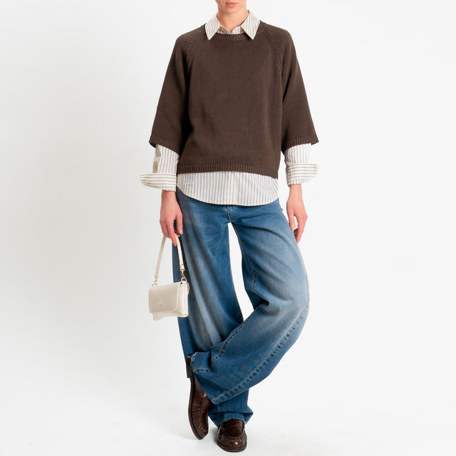 Zeroassoluto-Camicia regular fit - righe burro/cuoio