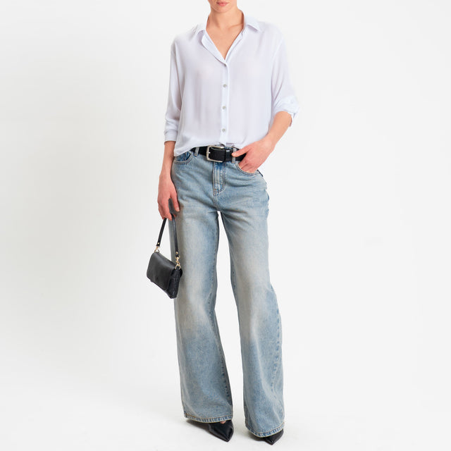 Zeroassoluto-Camicia CLAY MANO SETA - bianco