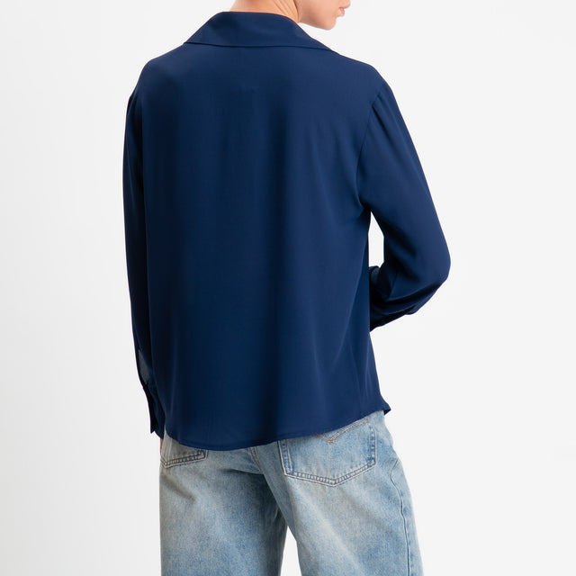 Zeroassoluto-Camicia CLAY MANO SETA - blu