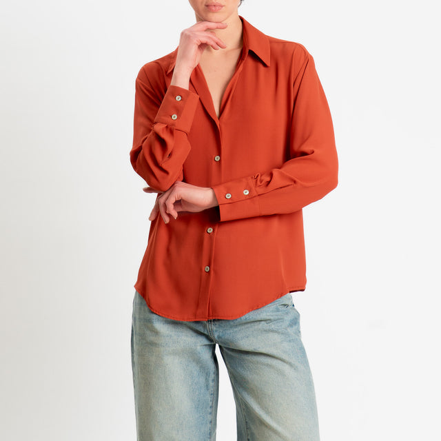 Zeroassoluto-Camicia CLAY MANO SETA - brick