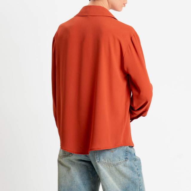 Zeroassoluto-Camicia CLAY MANO SETA - brick