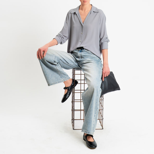 Zeroassoluto-Camicia CLAY MANO SETA - grey