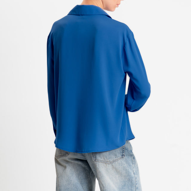 Zeroassoluto-Camicia CLAY MANO SETA - indaco