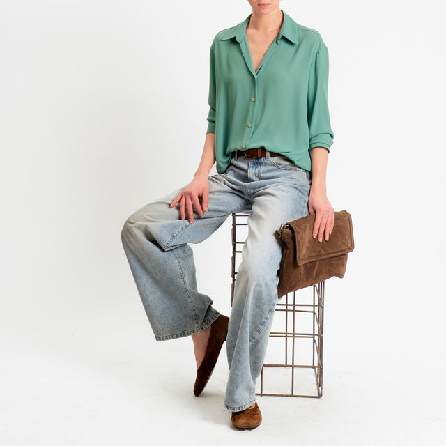 Zeroassoluto-Camicia CLAY MANO SETA - mint