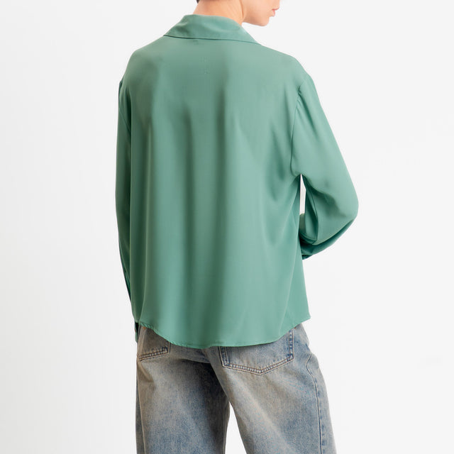 Zeroassoluto-Camicia CLAY MANO SETA - mint