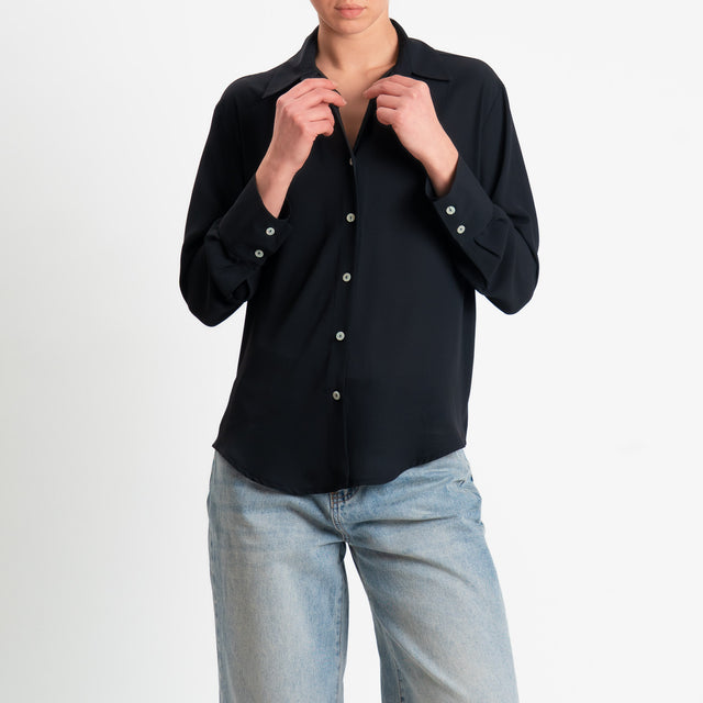 Zeroassoluto-Camicia CLAY MANO SETA - nero