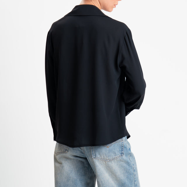 Zeroassoluto-Camicia CLAY MANO SETA - nero