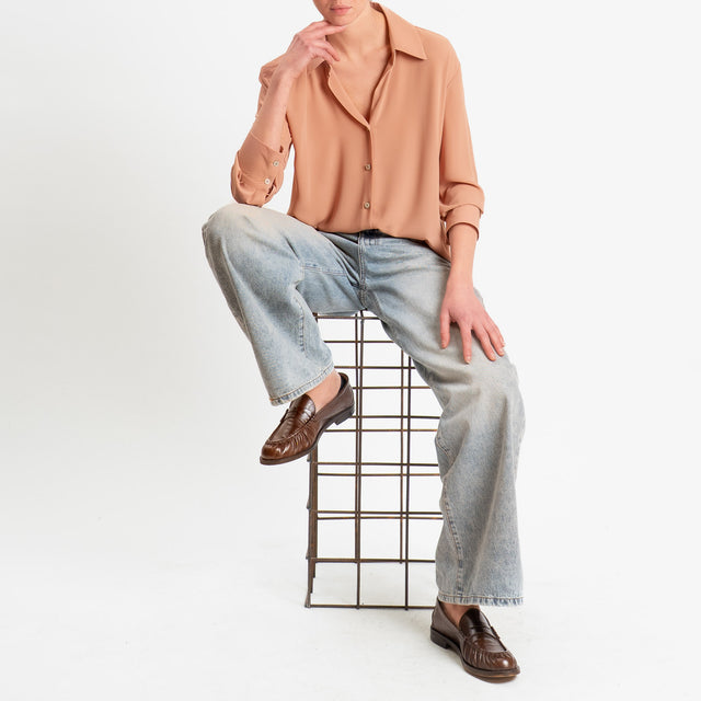 Zeroassoluto-Camicia CLAY MANO SETA - peanut