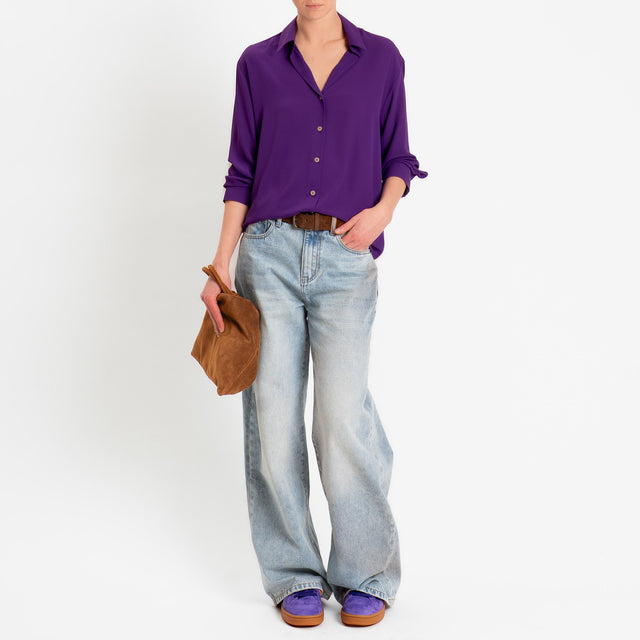 Zeroassoluto-Camicia CLAY MANO SETA - purple