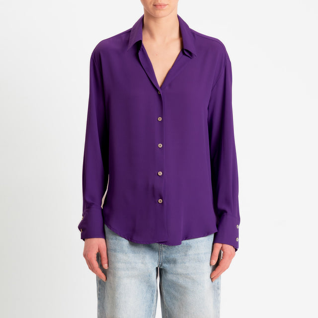 Zeroassoluto-Camicia CLAY MANO SETA - purple