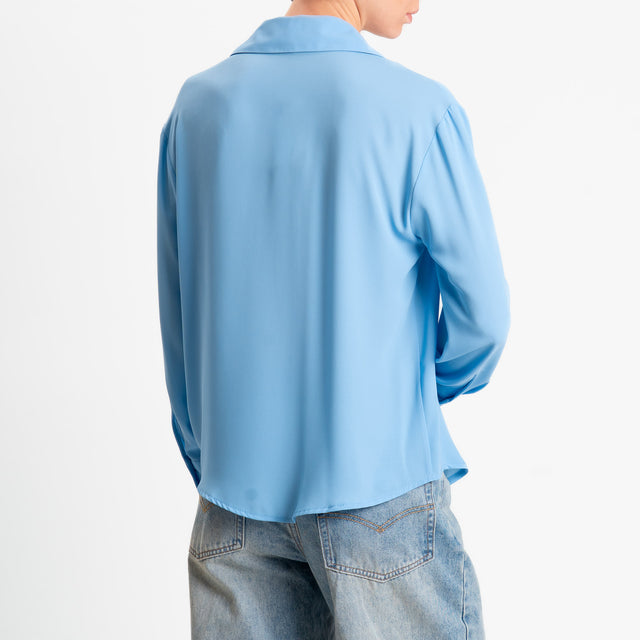 Zeroassoluto-Camicia CLAY MANO SETA - sky