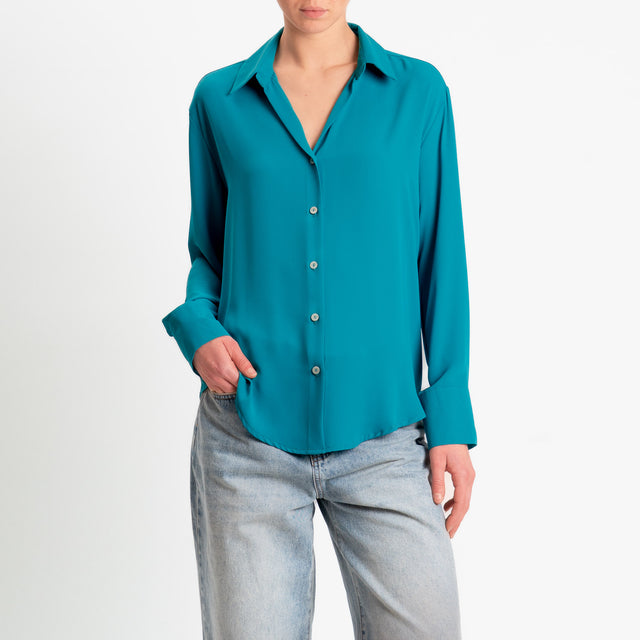 Zeroassoluto-Camicia CLAY MANO SETA - smeraldo