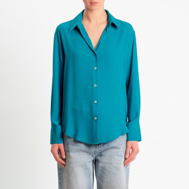 Zeroassoluto-Camicia CLAY MANO SETA - smeraldo