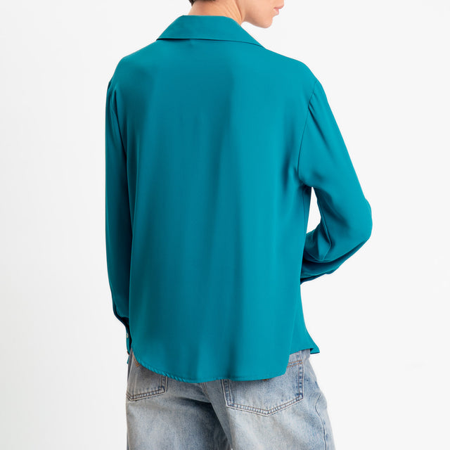 Zeroassoluto-Camicia CLAY MANO SETA - smeraldo