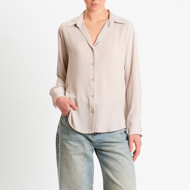 Zeroassoluto-Camicia CLAY MANO SETA - stone